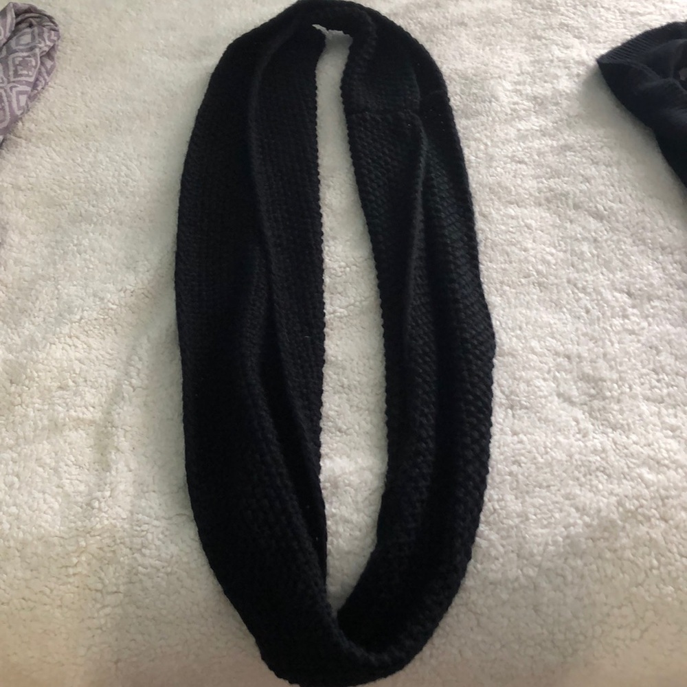 Black knit infinity scarf